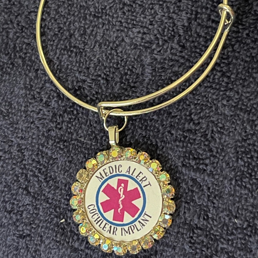 Cochlear implant alert bracelet